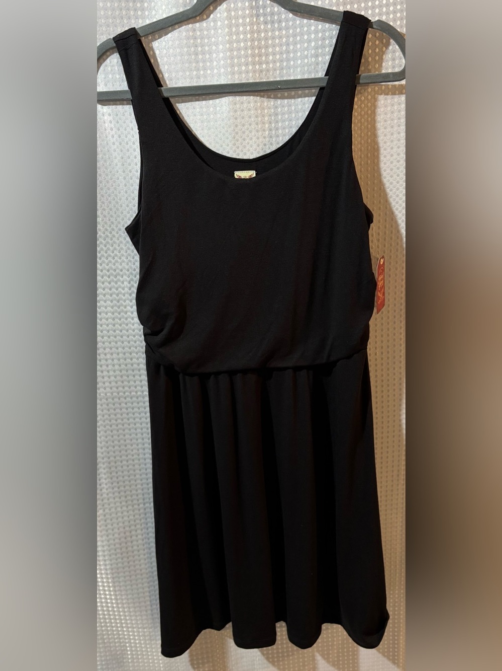 NWT Faded Glory L (12-14) Black Sleeveless Elastic-Waist Casual Dress